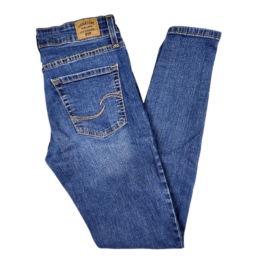Signature by Levi Strauss Jeans Womens 6L Blue Mid Rise Skinny W28 L32 (28x29)